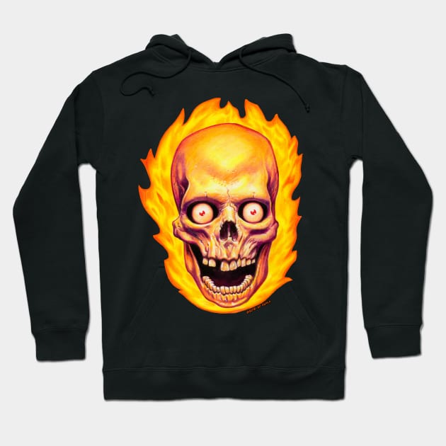 Flaming Skull Hoodie by ERMTees